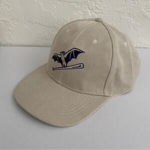 Vintage Beige Bat Embroidered Cap